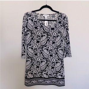 ❤️3/$15❤️WHBM paisley Tunic Size Small